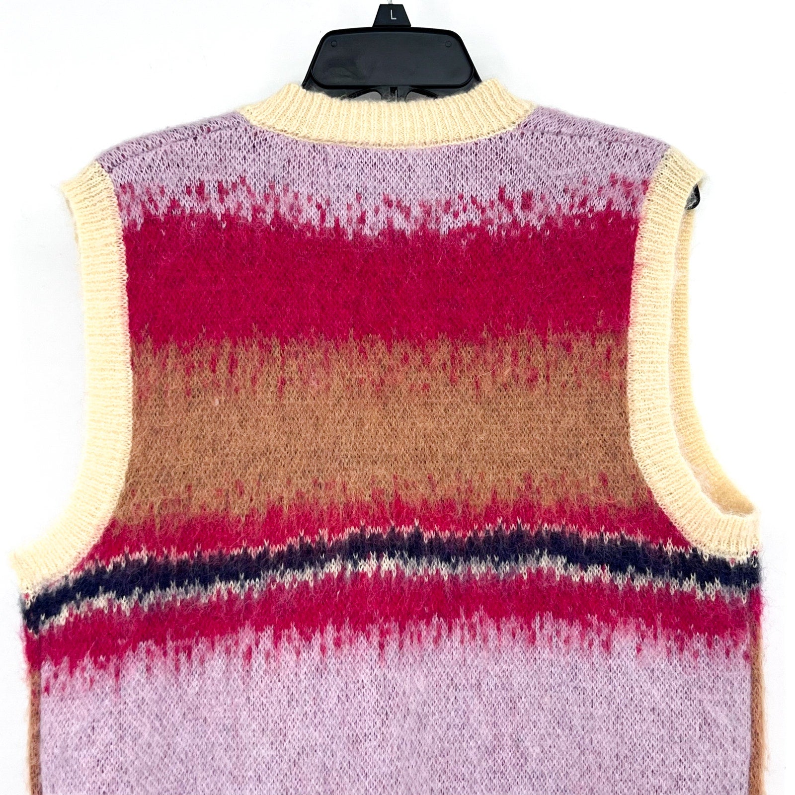 MOHAIR BY ADEDIM ASTERISKS UNISEX Mohair Knit Vest Small Pastel Multi NWOT