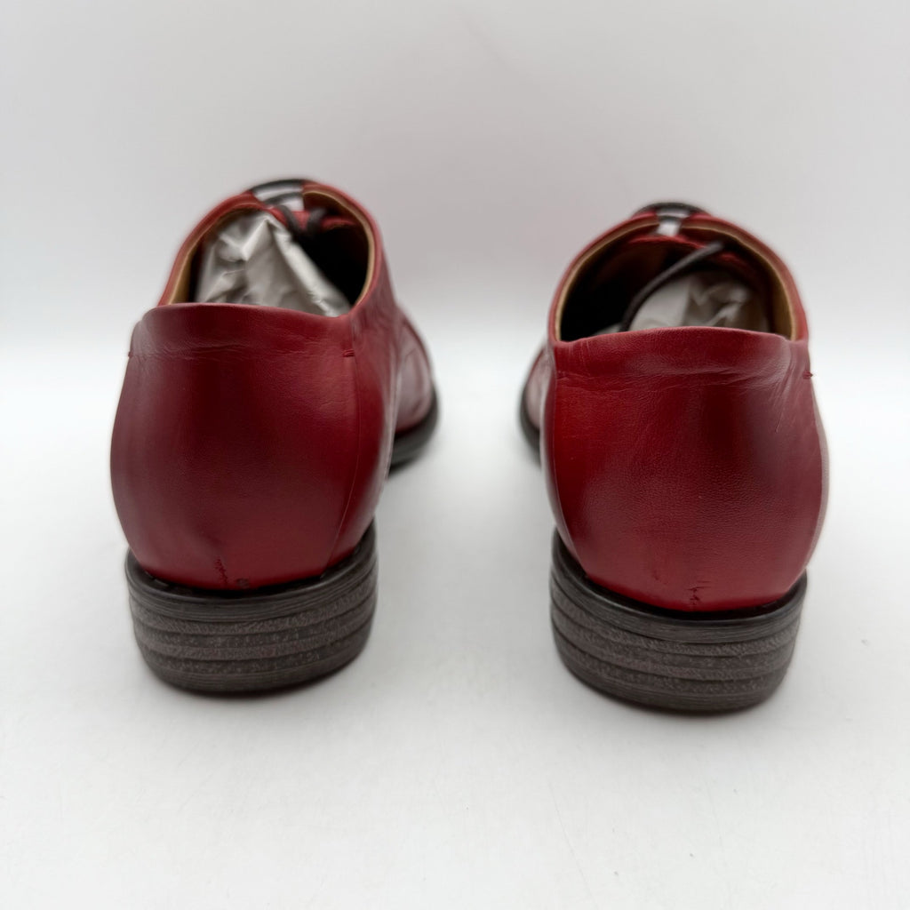 Miz Mooz Womens Letty Oxford Shoes US 8 M EU 38 Red Leather NIB