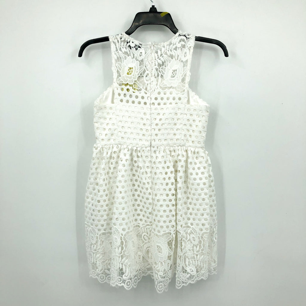 BARDOT JUNIOR Girl's Perry Lace Mini Dress Size 14 White Crochet Sleeveless NWT
