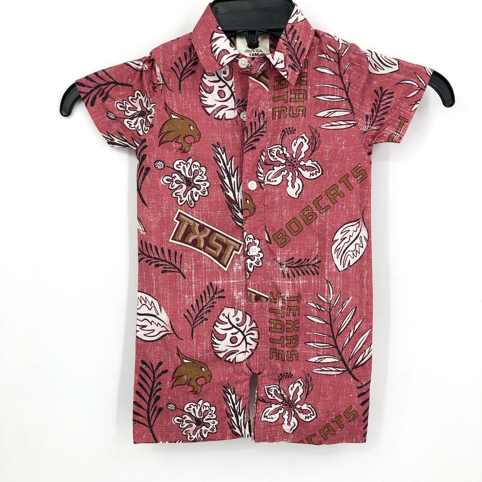 WES & WILLY Infant Romper 12 Months Brick Red Texas State Bobcats One Piece NWT
