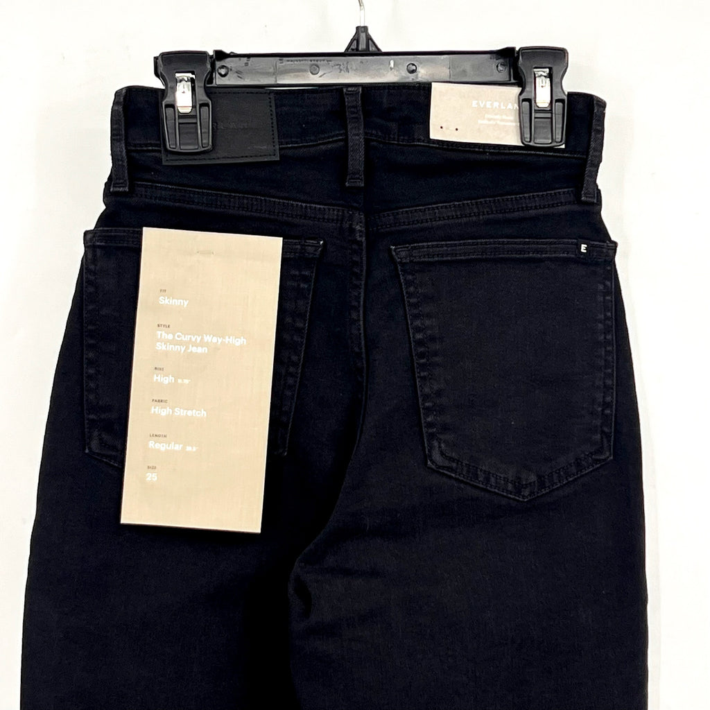 EVERLANE Women's The Way-High Curvy Skinny Jeans 25x28 US 0 Ash Black NWT