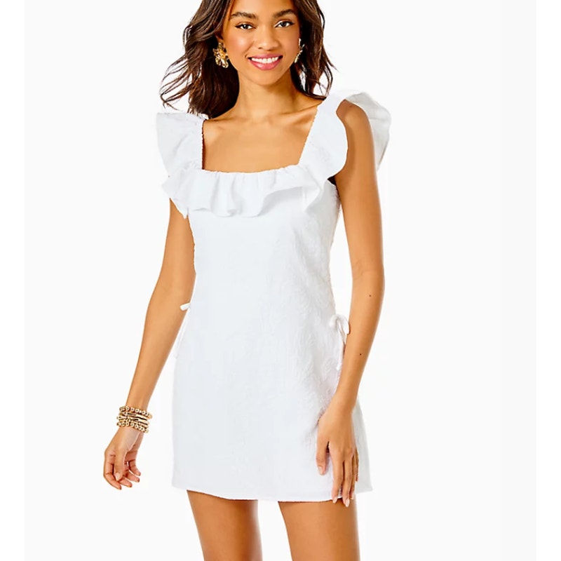 LILLY PULITZER Womens Zoya Romper Size 10 White Pineapple Pucker Jacquard NWOT