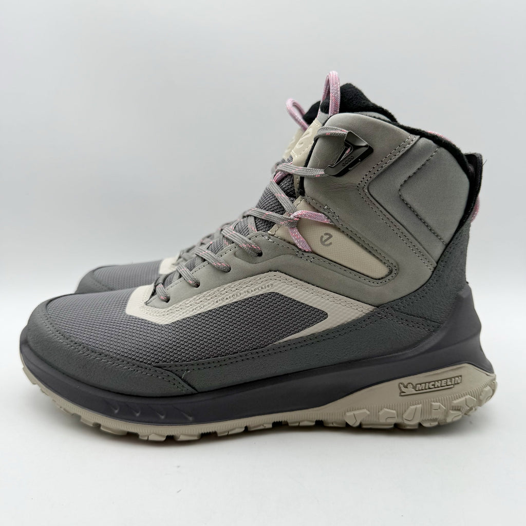 ECCO Womens Ultra Terrain Mid Warm Hiking Boots EU 37 US 6-6.5 Grey WP NIB