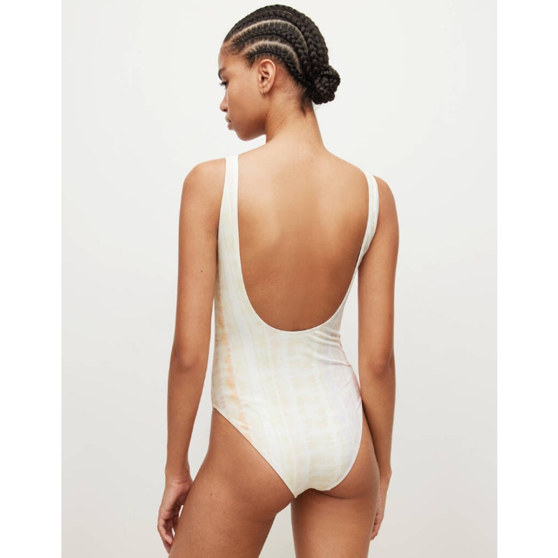 ALLSAINTS Women's Niki Marea Swimsuit One Piece Medium Rainbow Pastel NWT
