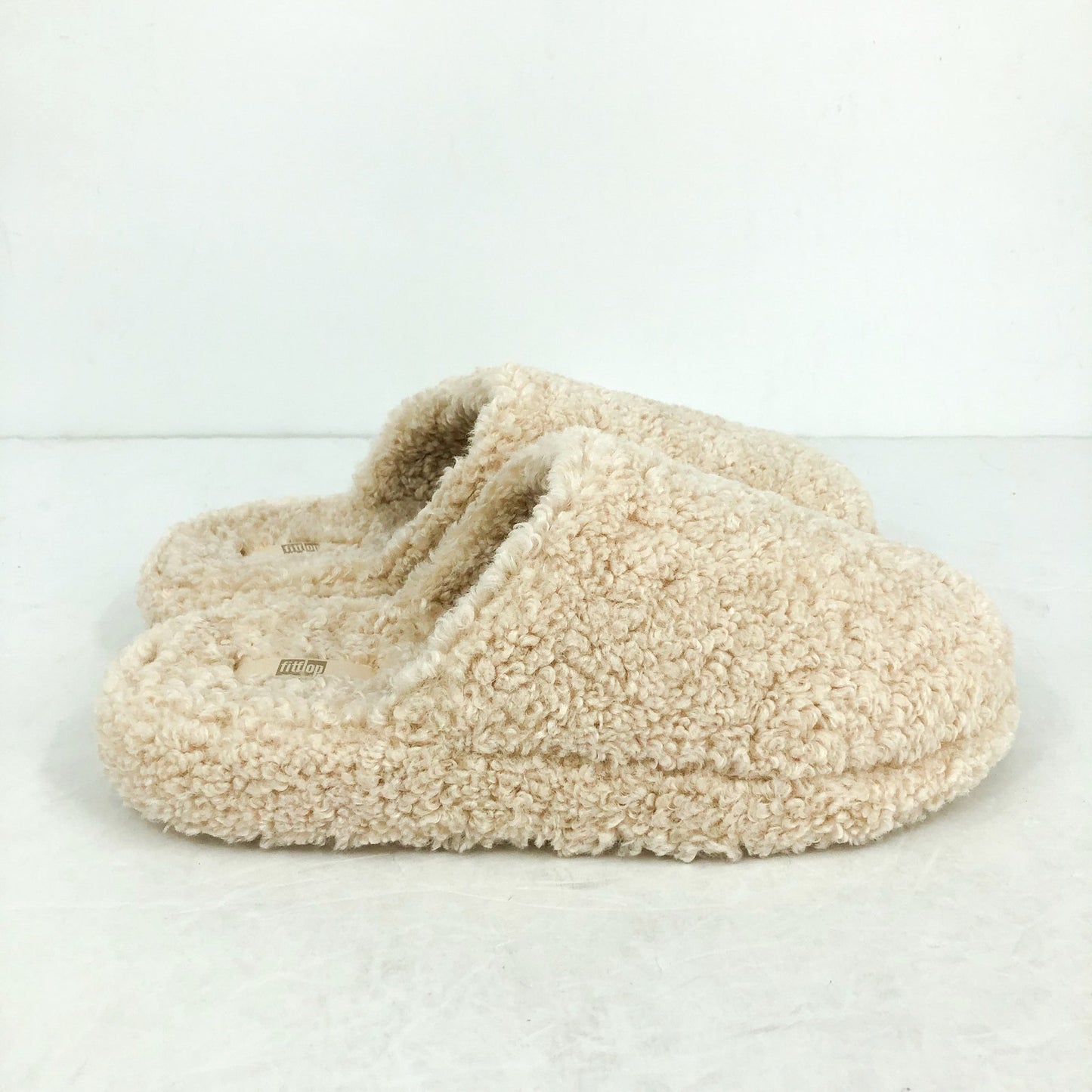 FitFlop Womens Iqushion D-Luxe Padded Teddy Mules US 9 EU 41 Cream Beige NIB