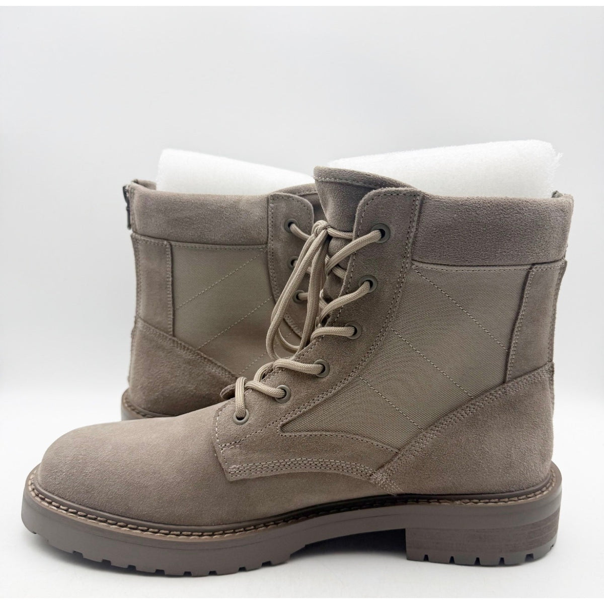 Saint Morta Mens Legion Combat Boots Size 10 EU 44 Taupe Grey Suede NIB