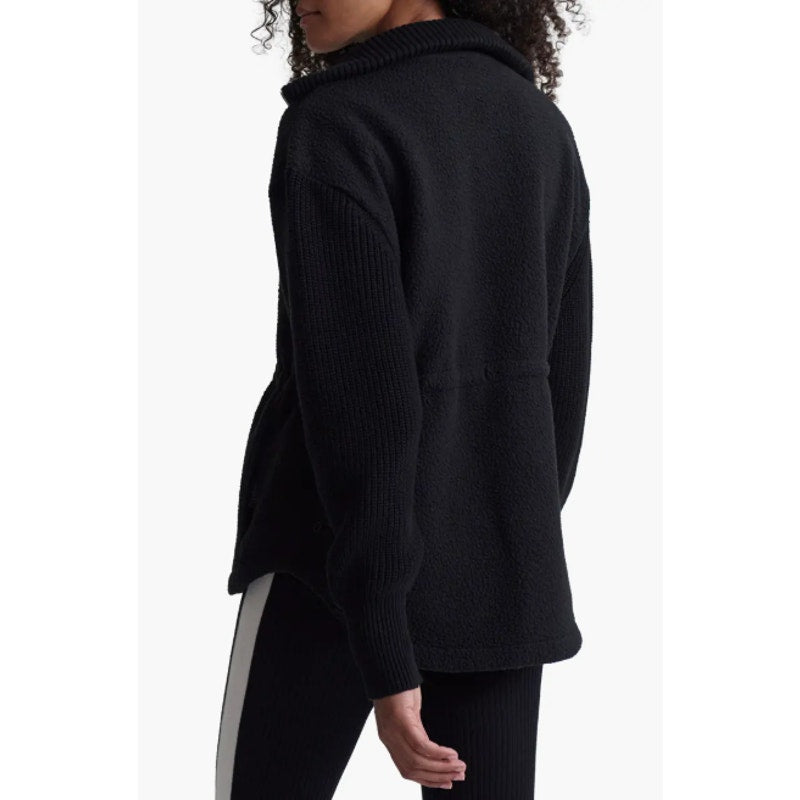 VARLEY Women's Renea High Pile Fleece Jacket Large Black Long Sleeve NWT