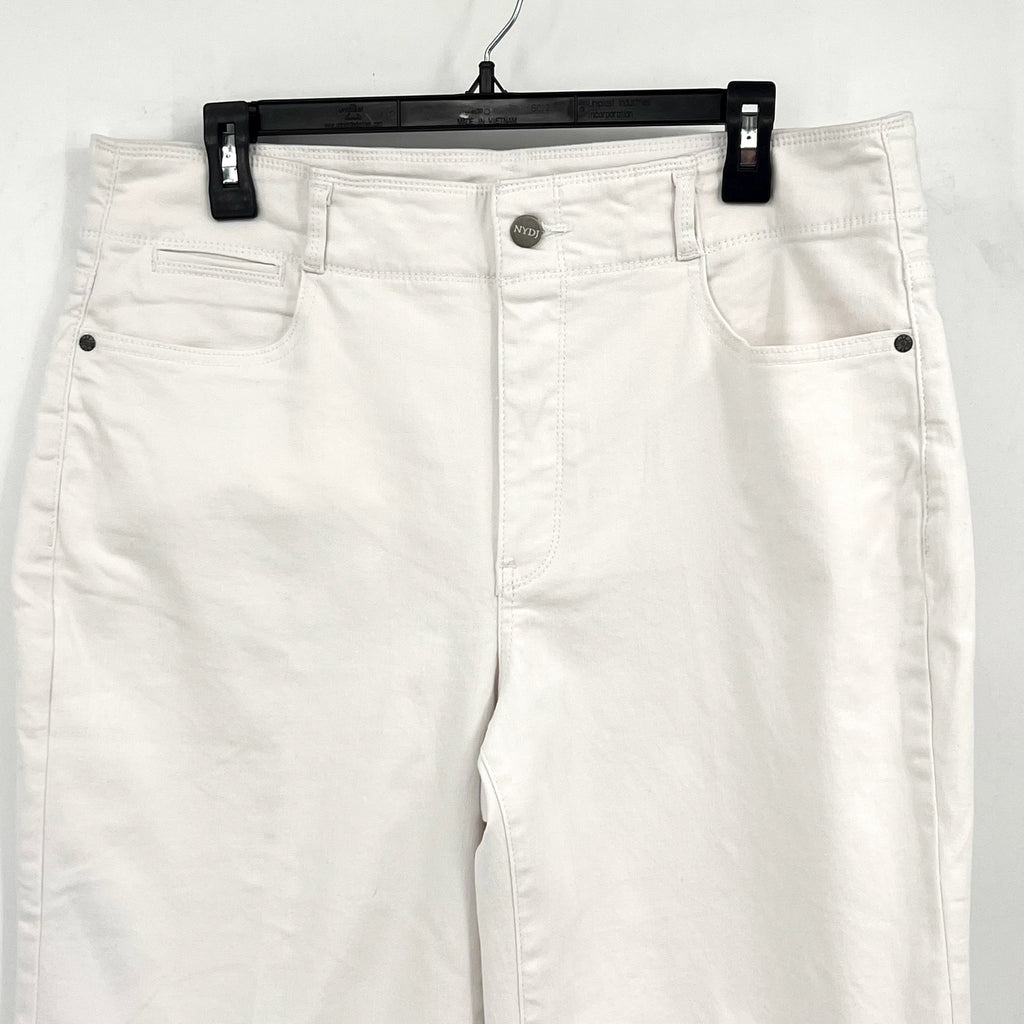 NYDJ Womens Cool Embrace Wide Leg Crop Jeans 14 PETITE Optic White NWT