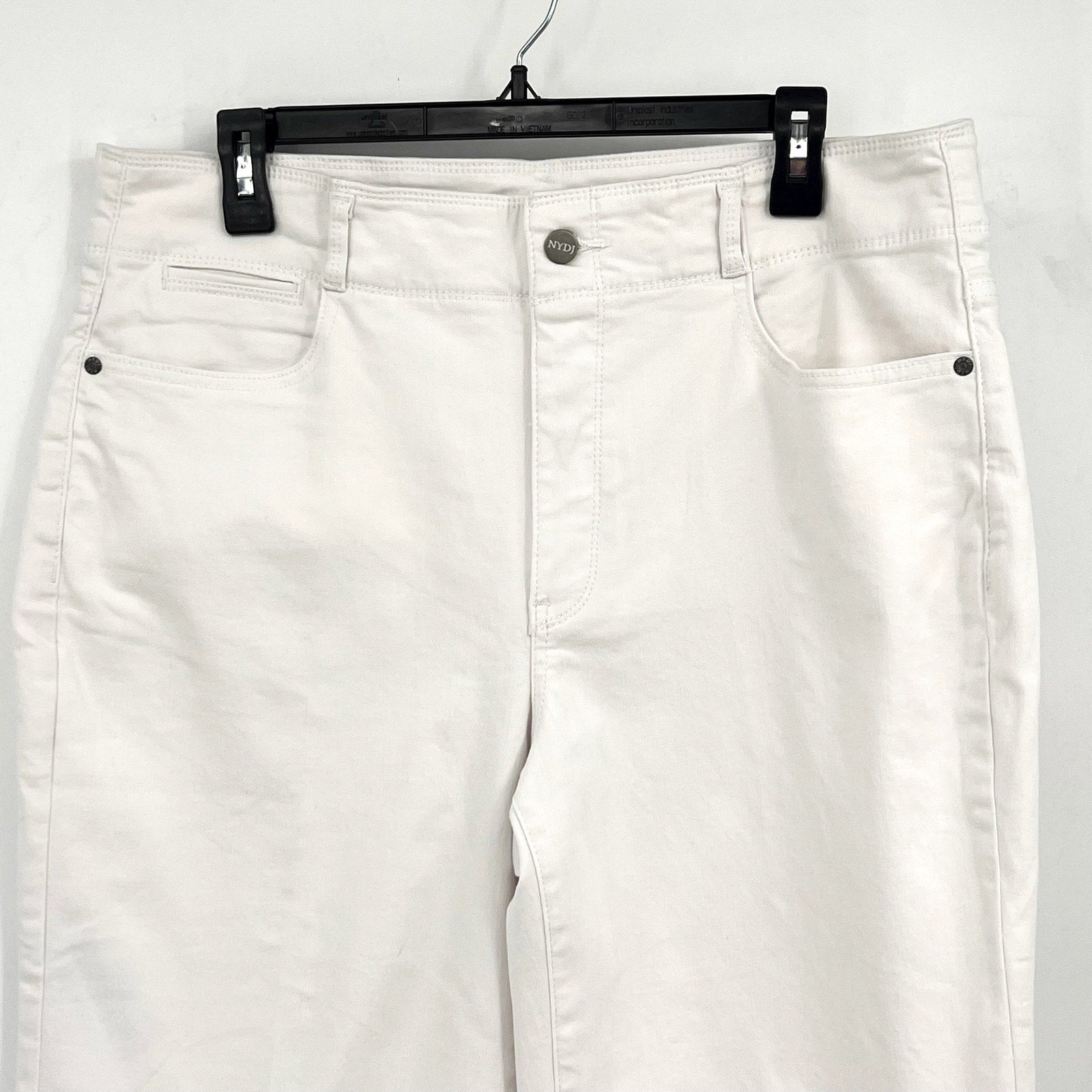 NYDJ Womens Cool Embrace Wide Leg Crop Jeans 14 PETITE Optic White NWT