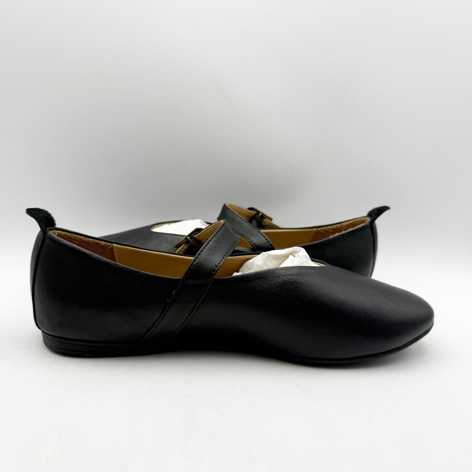 Miz Mooz Womens Kiki Mary Jane Flats EU 38 US 7.5-8 Black Leather NIB