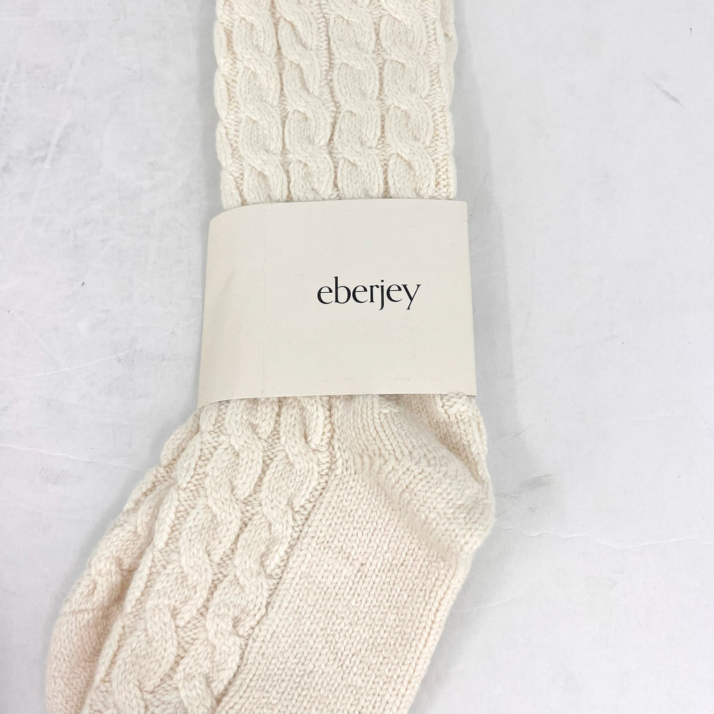 EBERJEY Women's Cozy Slouchy Socks One Size Ivory Short Crew Length NWT