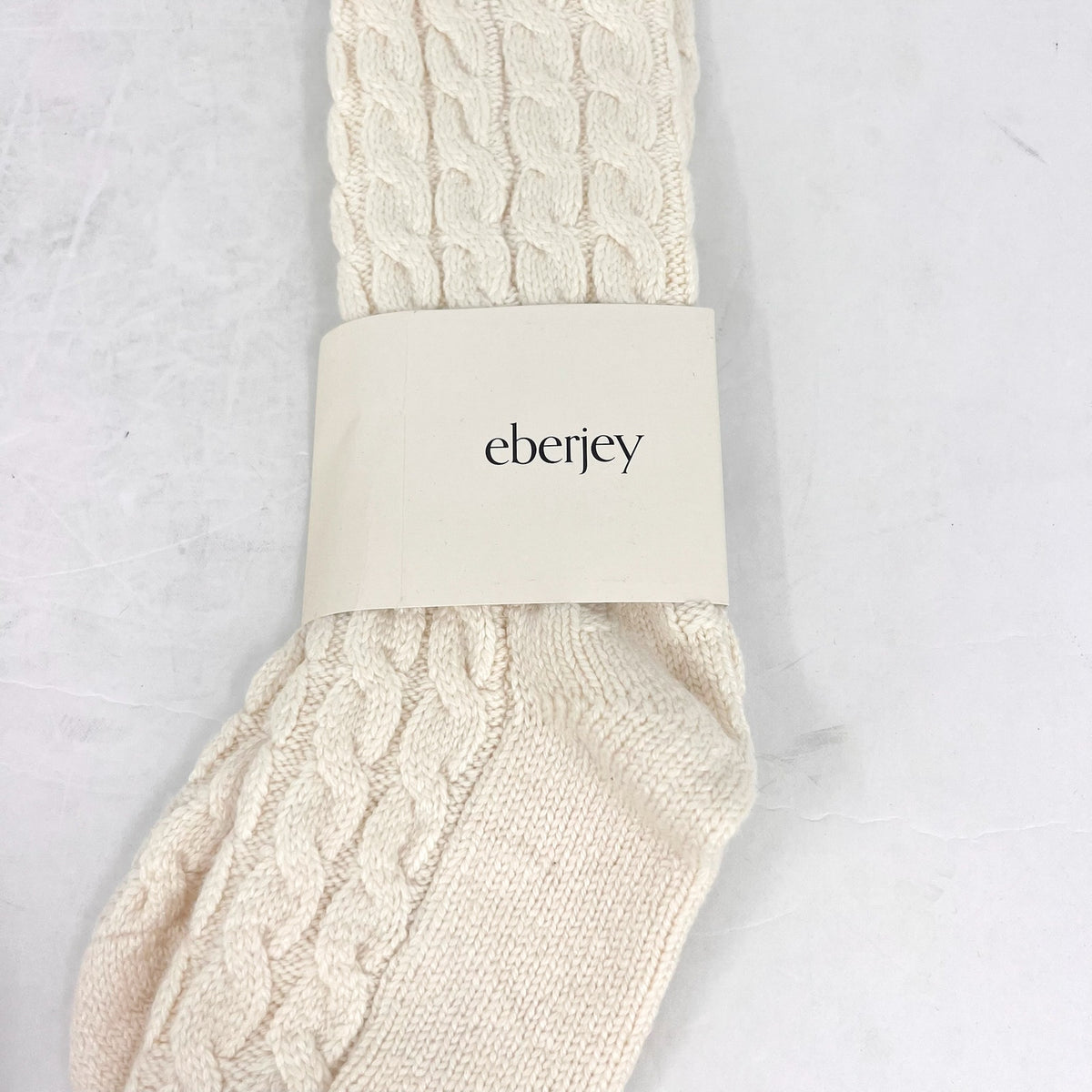 EBERJEY Women's Cozy Slouchy Socks One Size Ivory Short Crew Length NWT