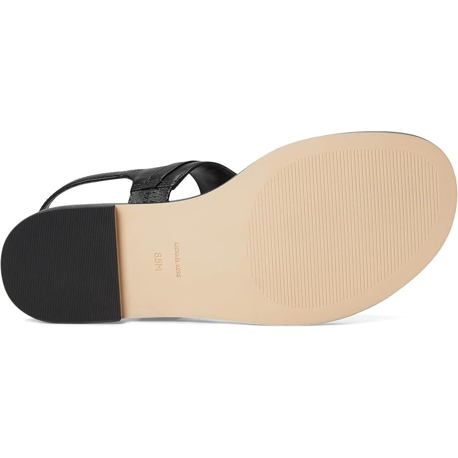 Michael Kors Womens Mandy Leather Thong Sandals Size 12 Black Slingback NIB