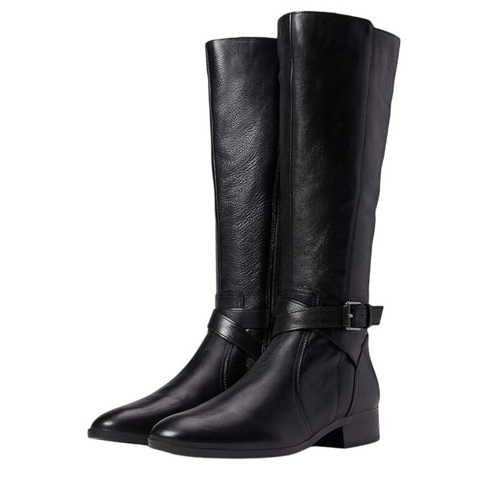 Naturalizer Womens Rena Knee High Boots 8.5M WIDE CALF Black Leather NWOB