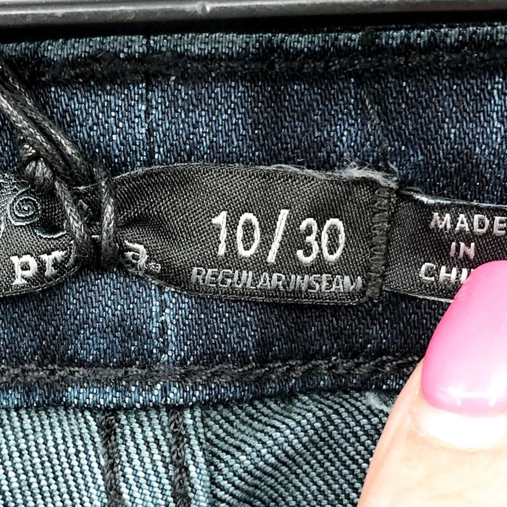 Prana Womens Sienna Skinny Jean 30x30 US 10 Deep Blue Stretch Denim Mid Rise NWT
