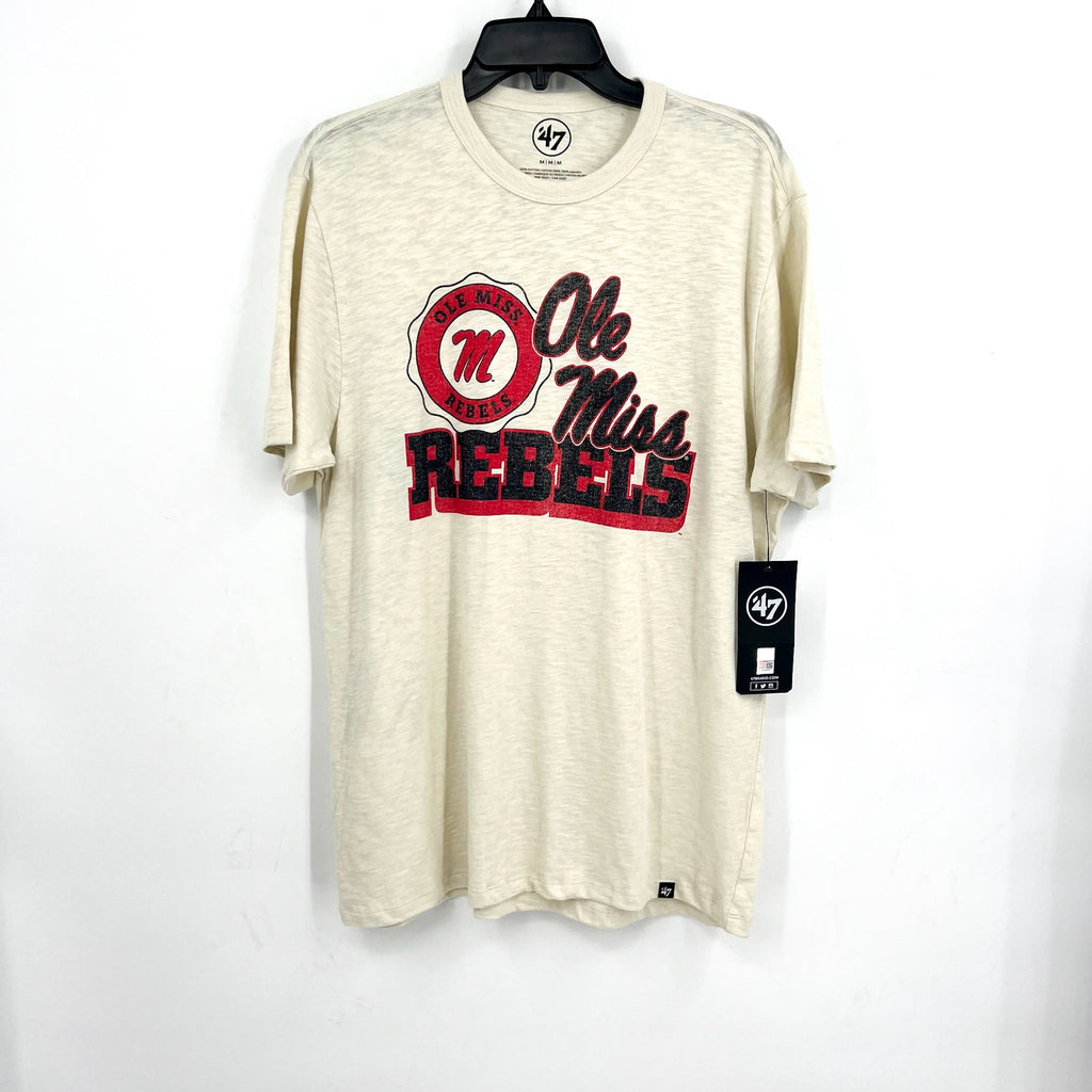 47 BRAND University of Mississippi Bottom Line Scrum T-shirt Medium Khaki NWT