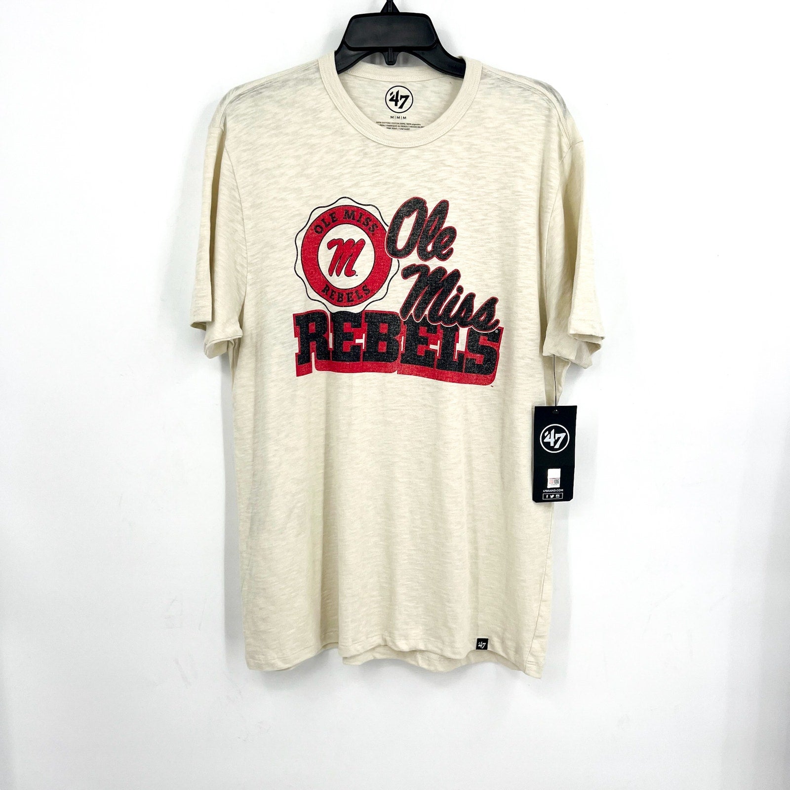 47 BRAND University of Mississippi Bottom Line Scrum T-shirt Medium Khaki NWT