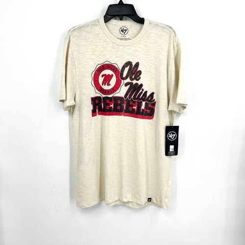 47 BRAND University of Mississippi Bottom Line Scrum T-shirt Medium Khaki NWT