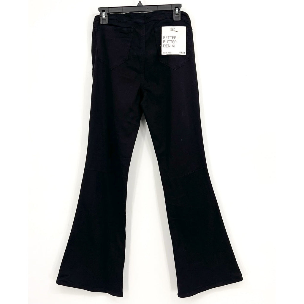 1822 DENIM Maternity Women's Slim Bootcut Jeans Size 10 Black Over Belly NWT