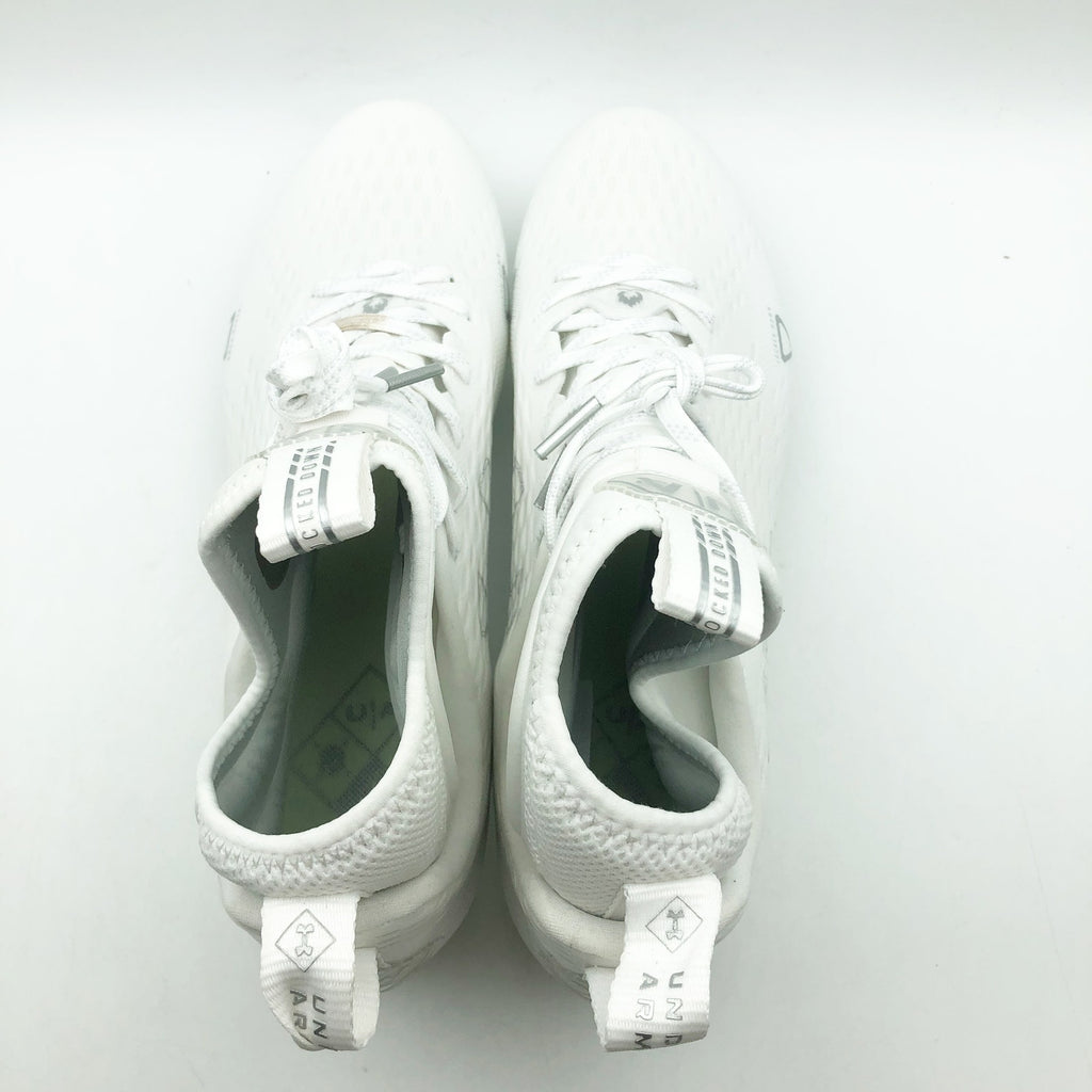 Under Armour Mens Spotlight Lux MC 2.0 Football Cleat Size 9.5 White Silver NWOB