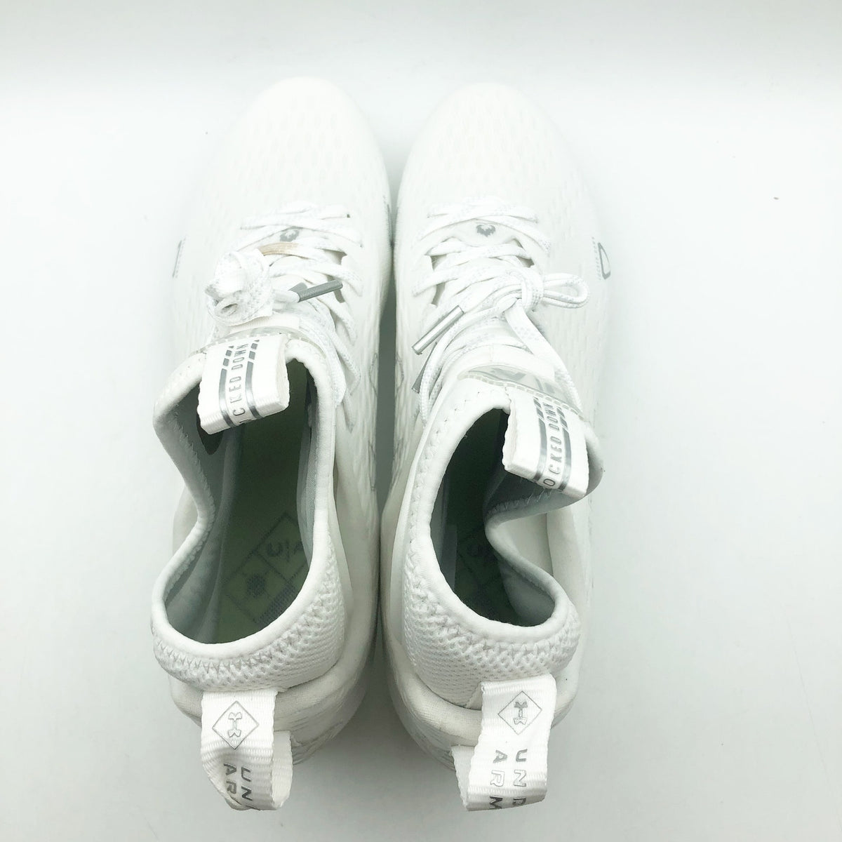 Under Armour Mens Spotlight Lux MC 2.0 Football Cleat Size 9.5 White Silver NWOB