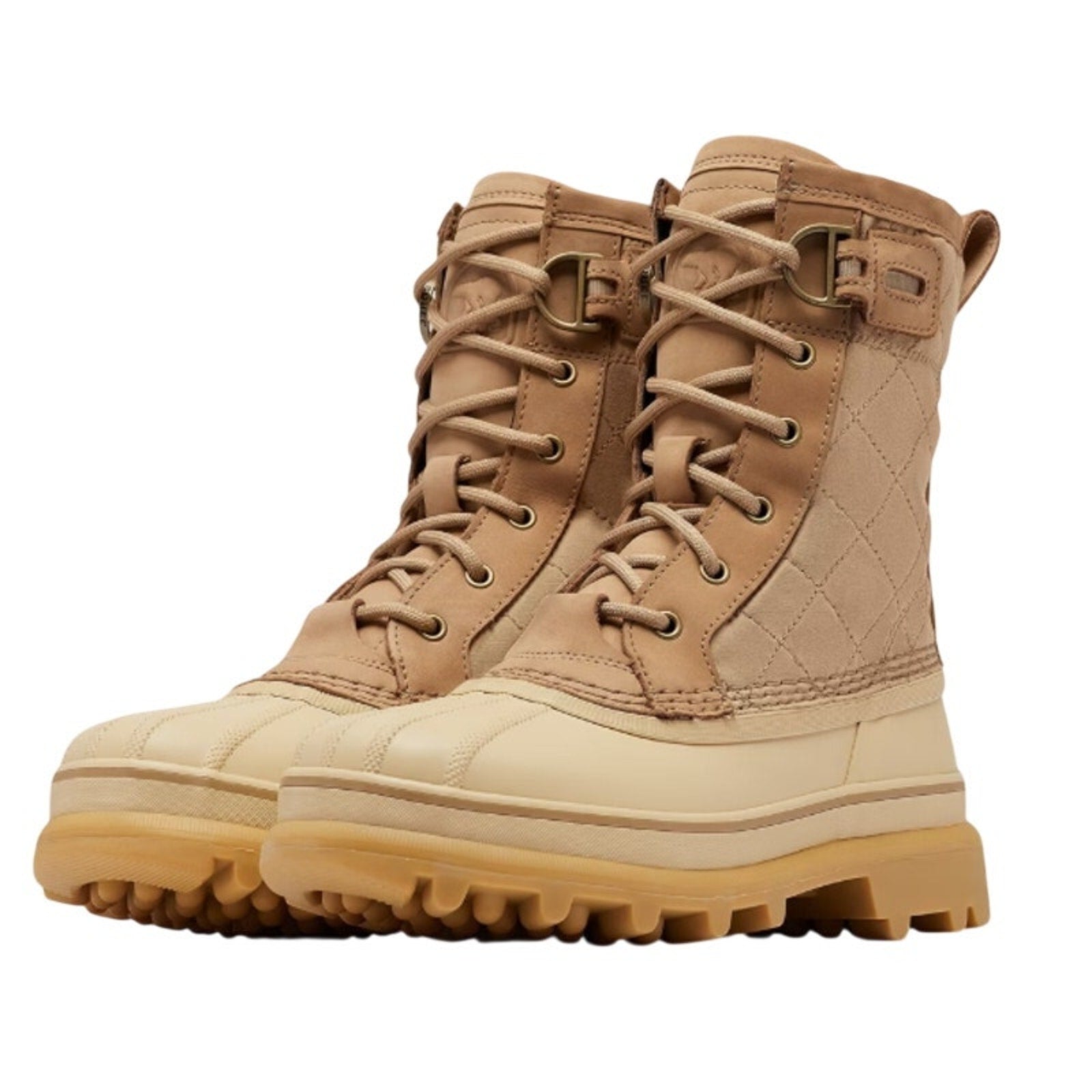 Sorel Womens Caribou Royal Winter Boots US 8.5 Tan Beige Canvas Waterproof NIB