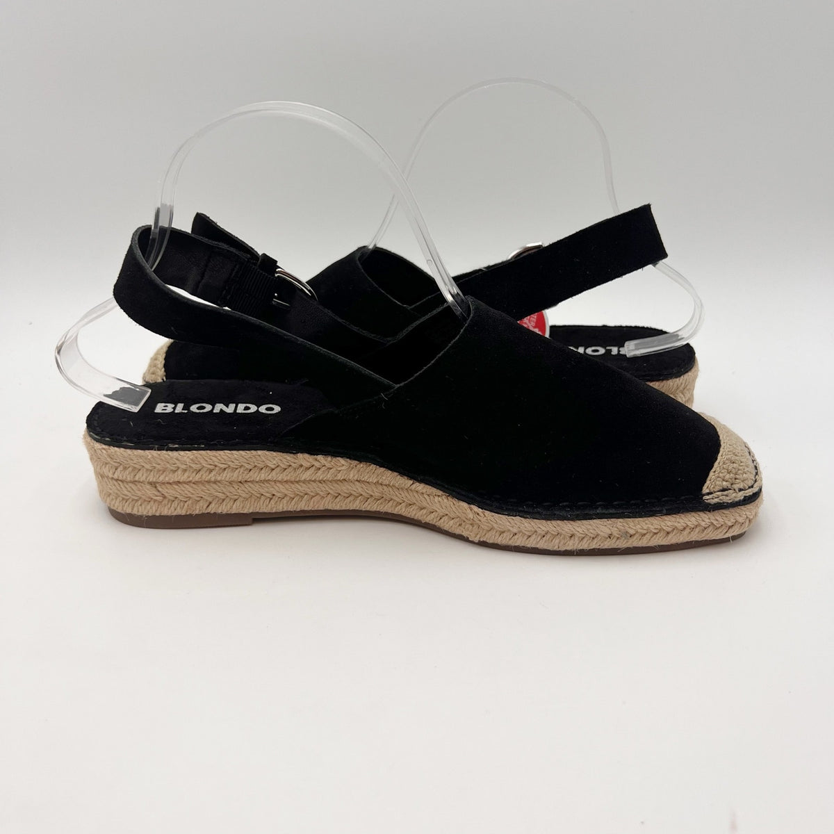 Blondo Womens Hiliana Slingback Espadrille Flats Size 7.5 M Black Suede NIB