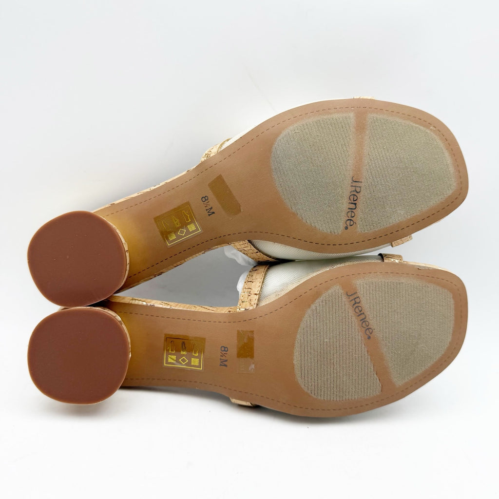 J. Renee Womens Amorra Heeled Sandals US 8.5 M Natural Gold NWOB