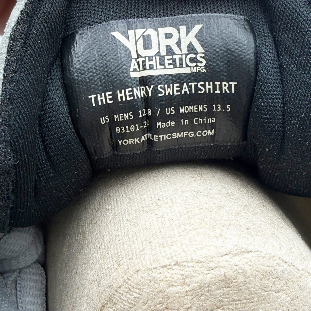 YORK Athletics Mens Henry Sweatshirt Casual Sneakers US 12 Gray Knit NIB