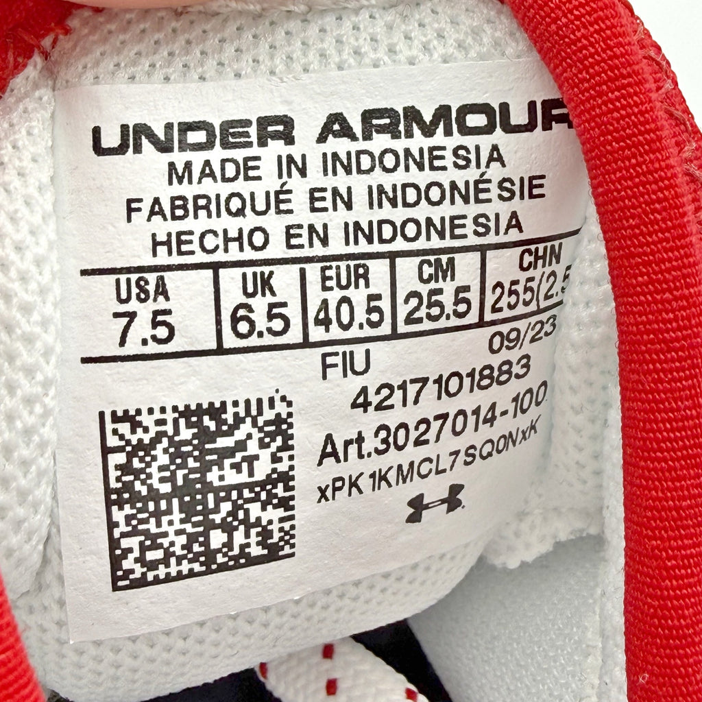 Under Armour Mens Harper 8 Elite TPU Baseball Cleats US 7.5 White Blue Red NWOB