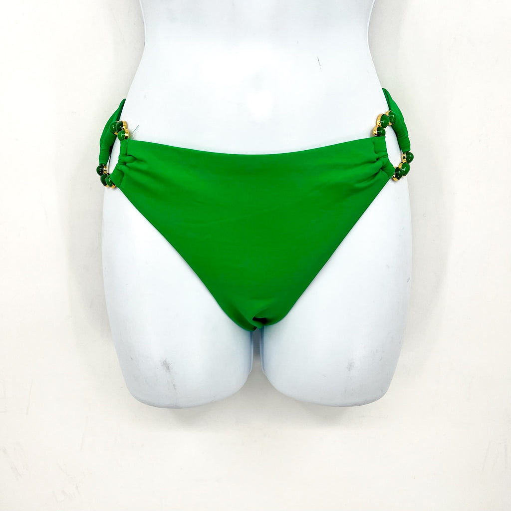 BECCA Women's Ring Hipster Bikini Bottom Large Evergreen Marble Canyon NWT
