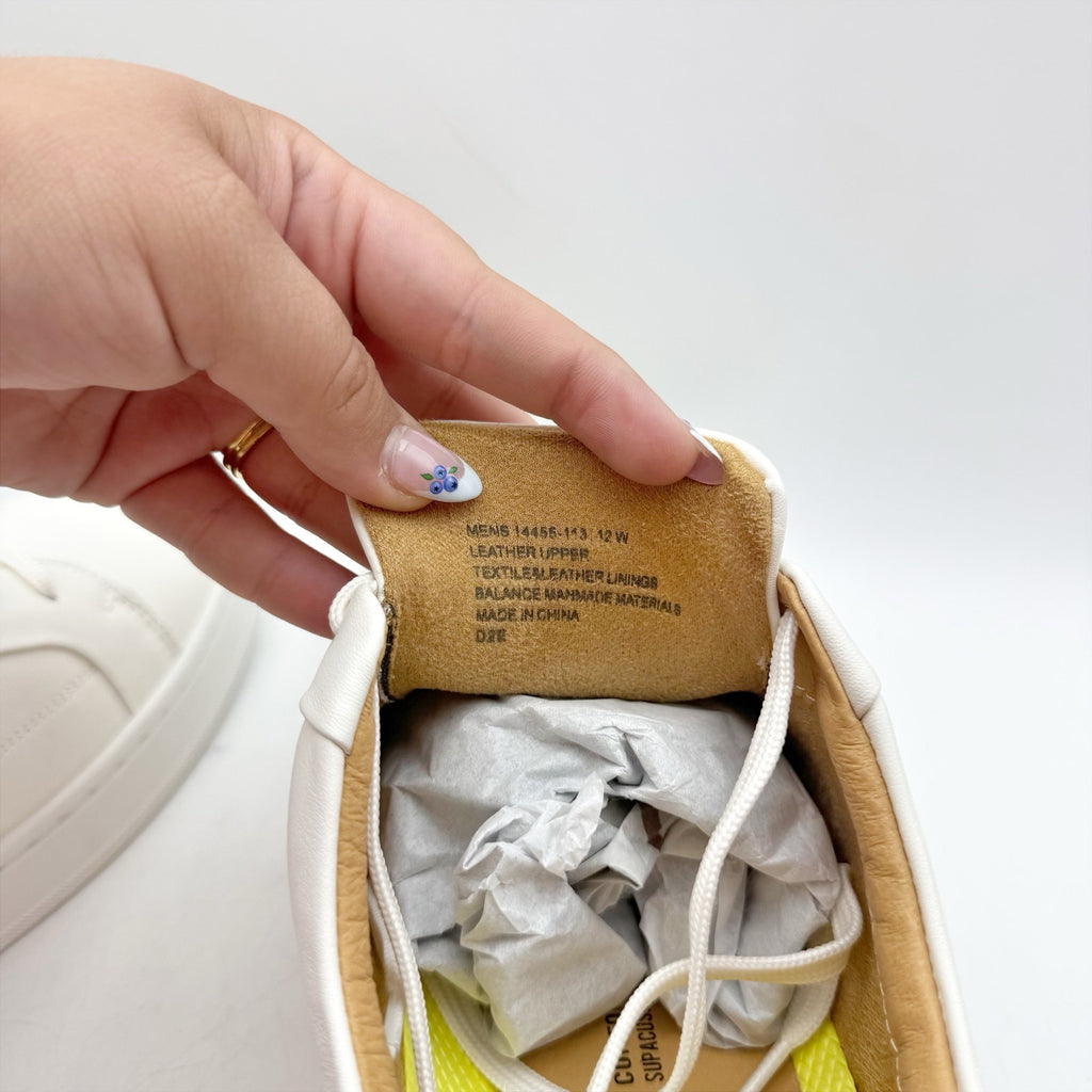 Florsheim Mens Monopoli Casual Sneakers Size 12 WIDE Cream White Leather NIB