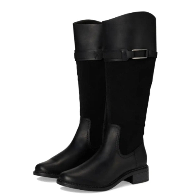 Clarks Womens Maye Carly Knee High Boots Size 9.5 Wide Black Leather NWOB