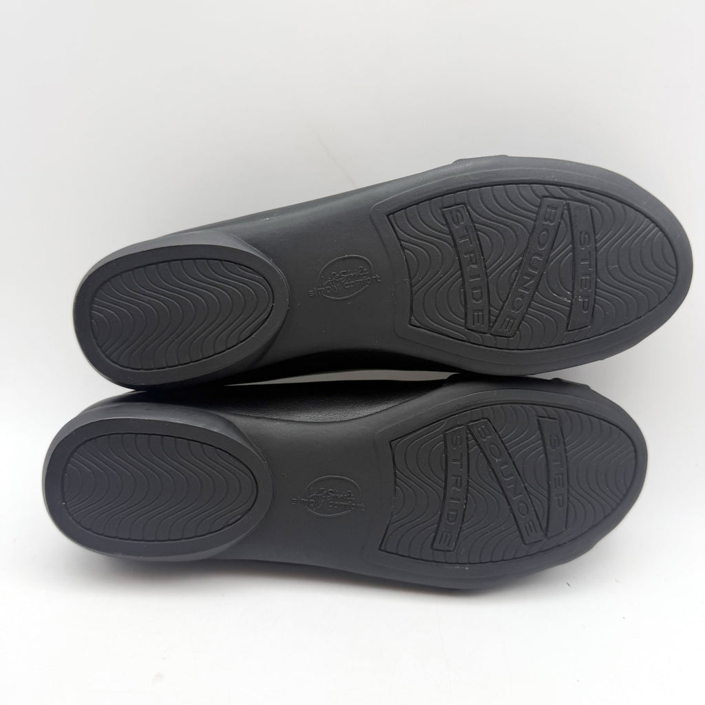 LifeStride Womens Adalene Flats US 6 Wide EU 36 Black Vegan Leather NWOB