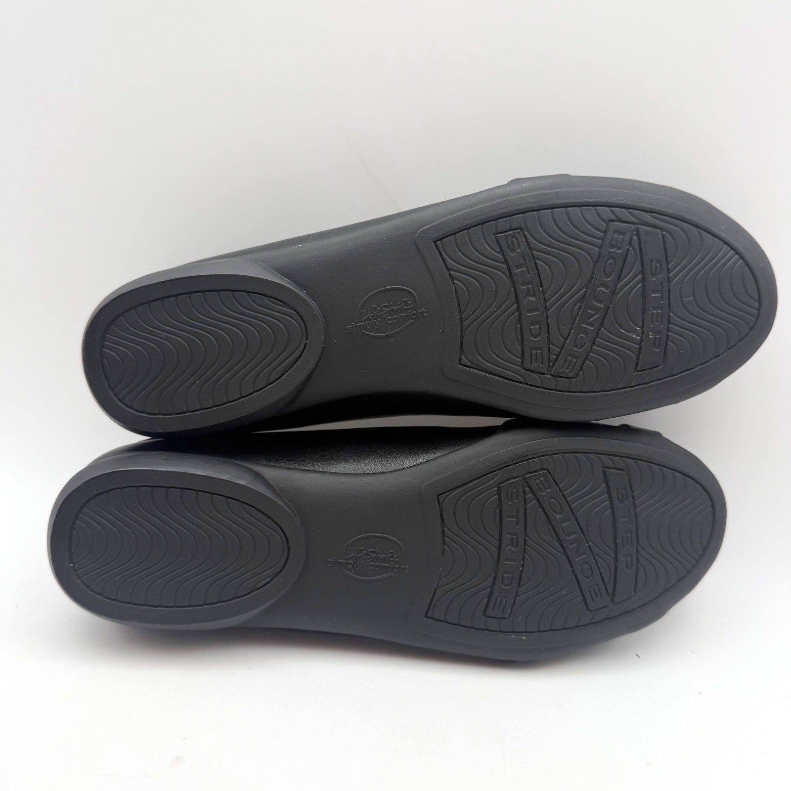LifeStride Womens Adalene Flats US 6 Wide EU 36 Black Vegan Leather NWOB