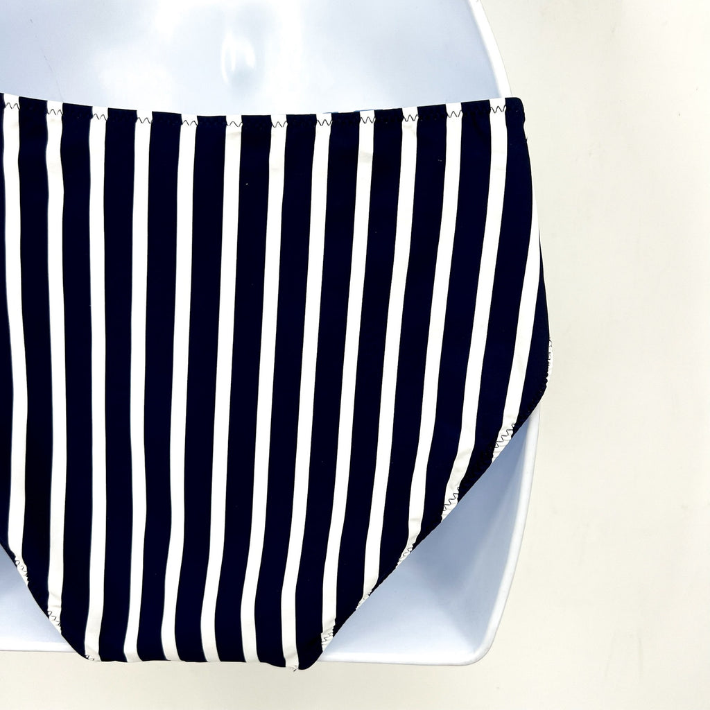 TOMMY BAHAMA Coastline Stripe Reversible Bikini Bottoms XS Navy Blue White NWT