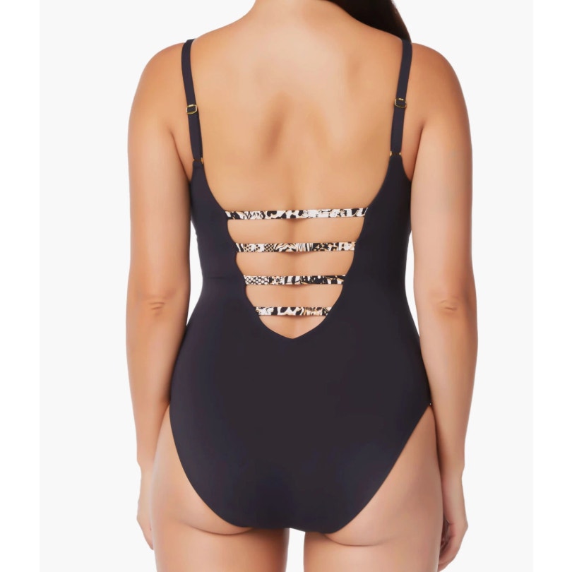 BLEU ROD BEATTIE Walk on the Wild Side One-Piece Swimsuit Size 6 Black NWT