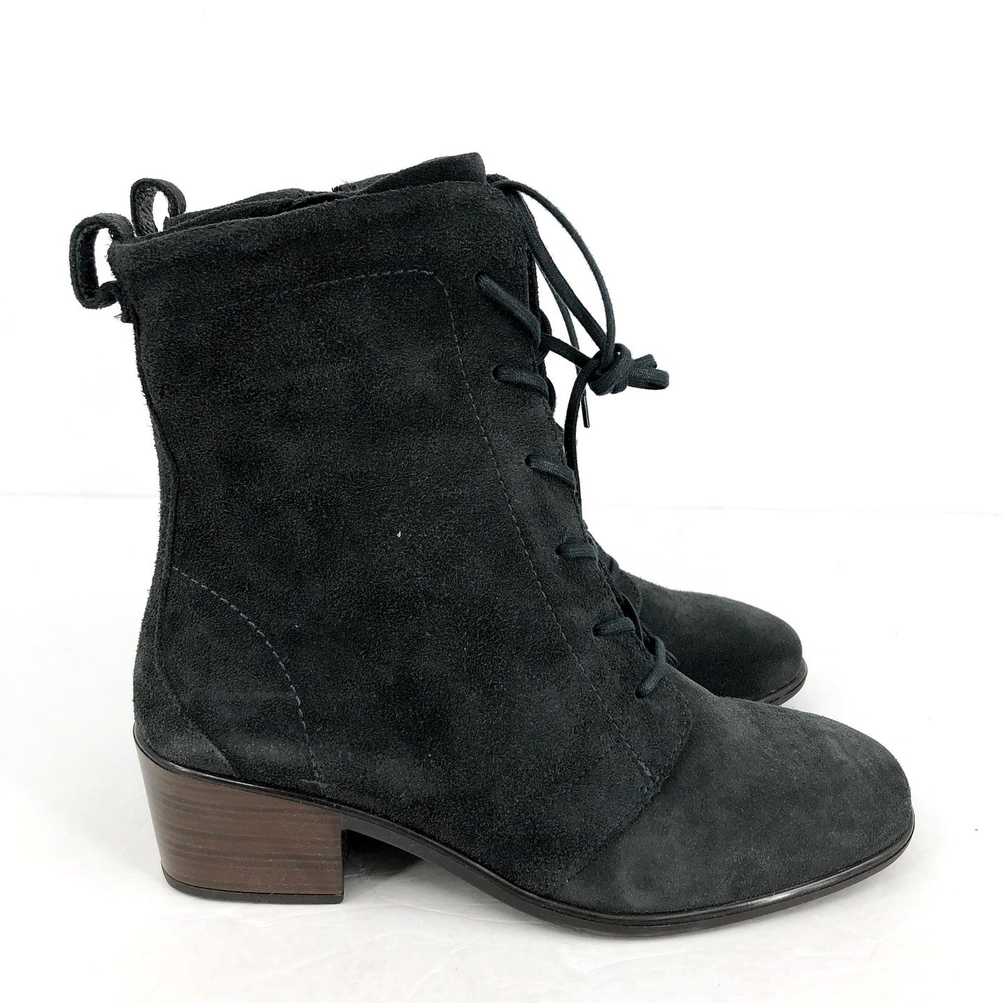 NAOT Womens Majesty Mid Calf Boots US 9 EU 40 Charcoal Suede Lace Up NIB