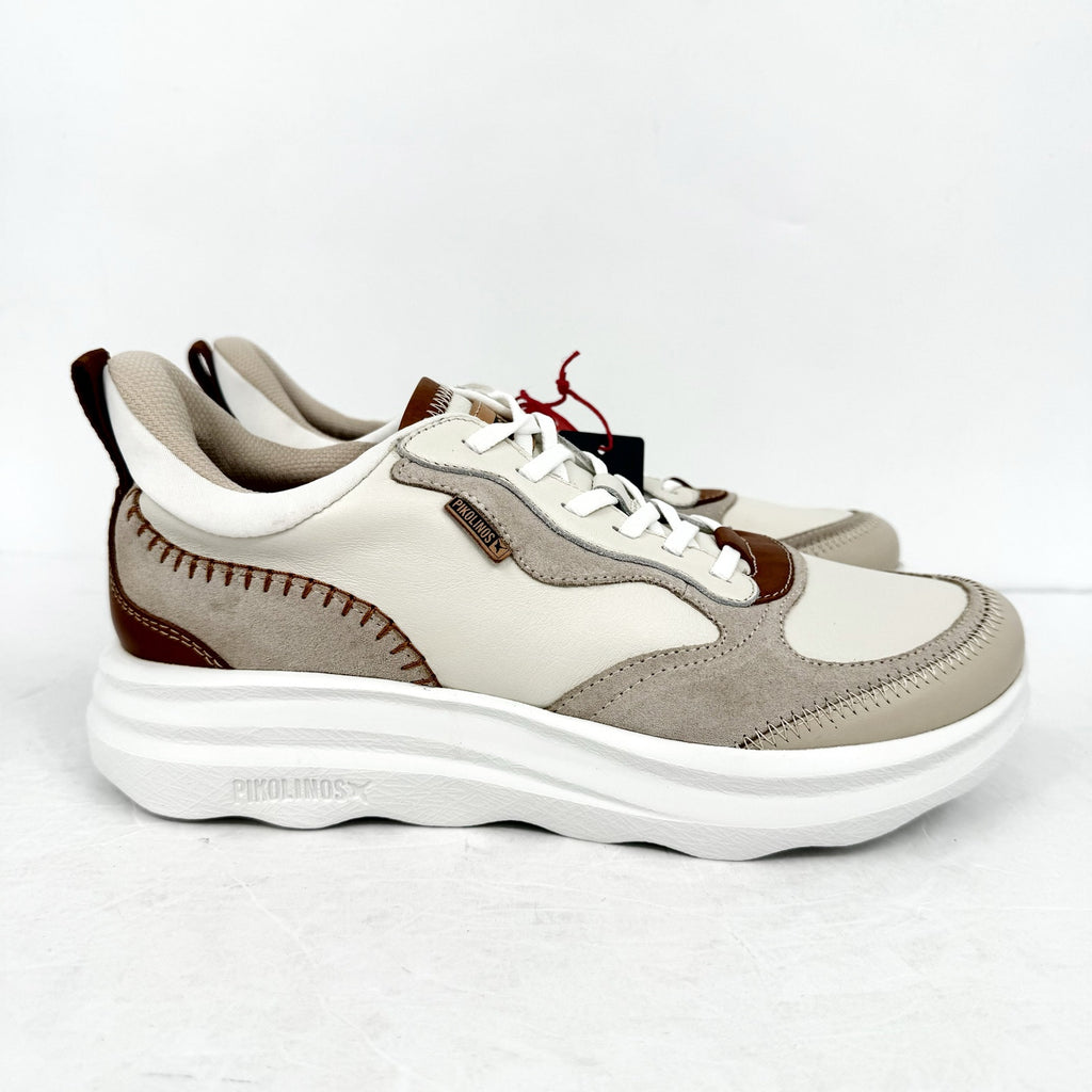 Pikolinos Womens Zahara Casual Sneakers EU 42 Size 11 Cream Tan Suede NIB