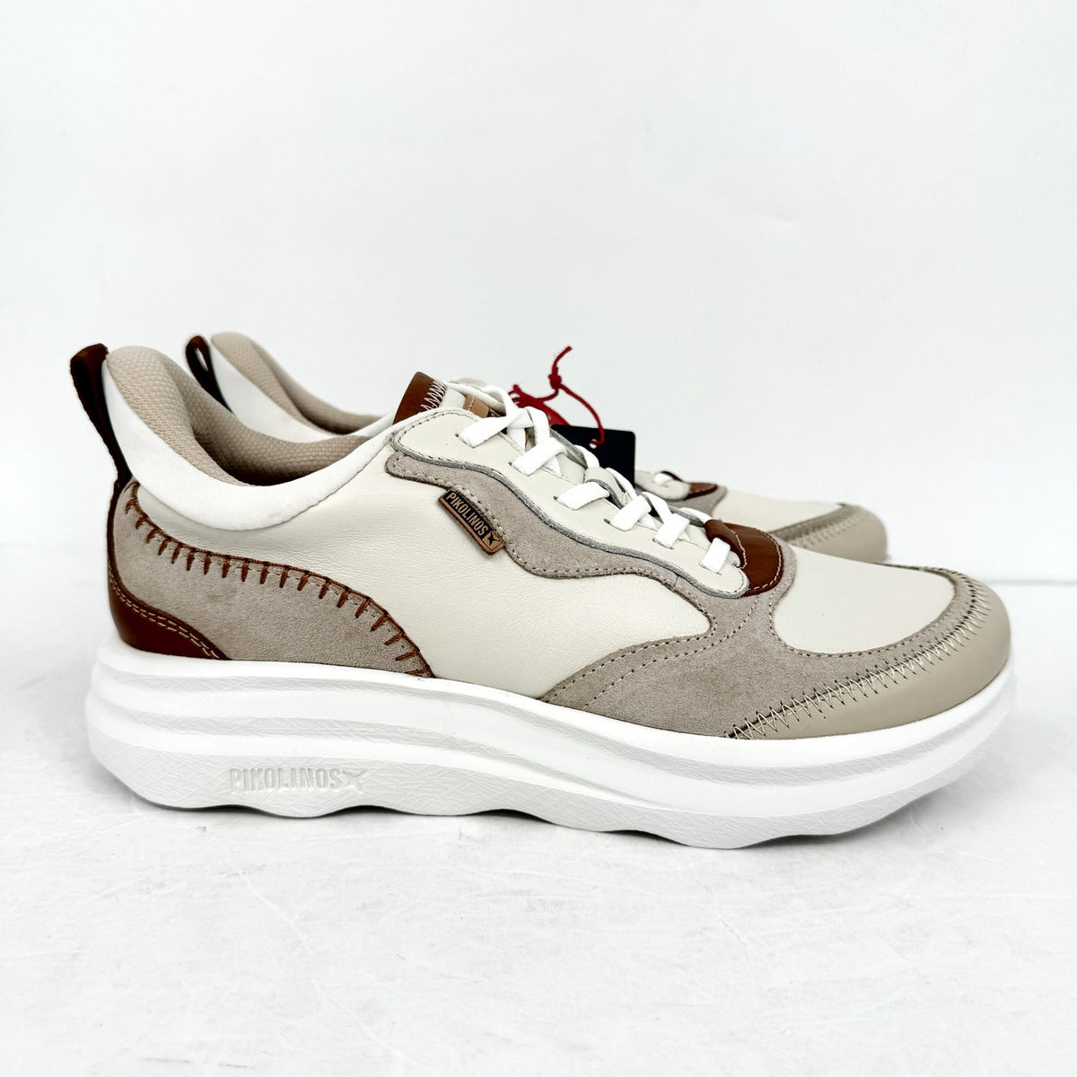Pikolinos Womens Zahara Casual Sneakers EU 42 Size 11 Cream Tan Suede NIB