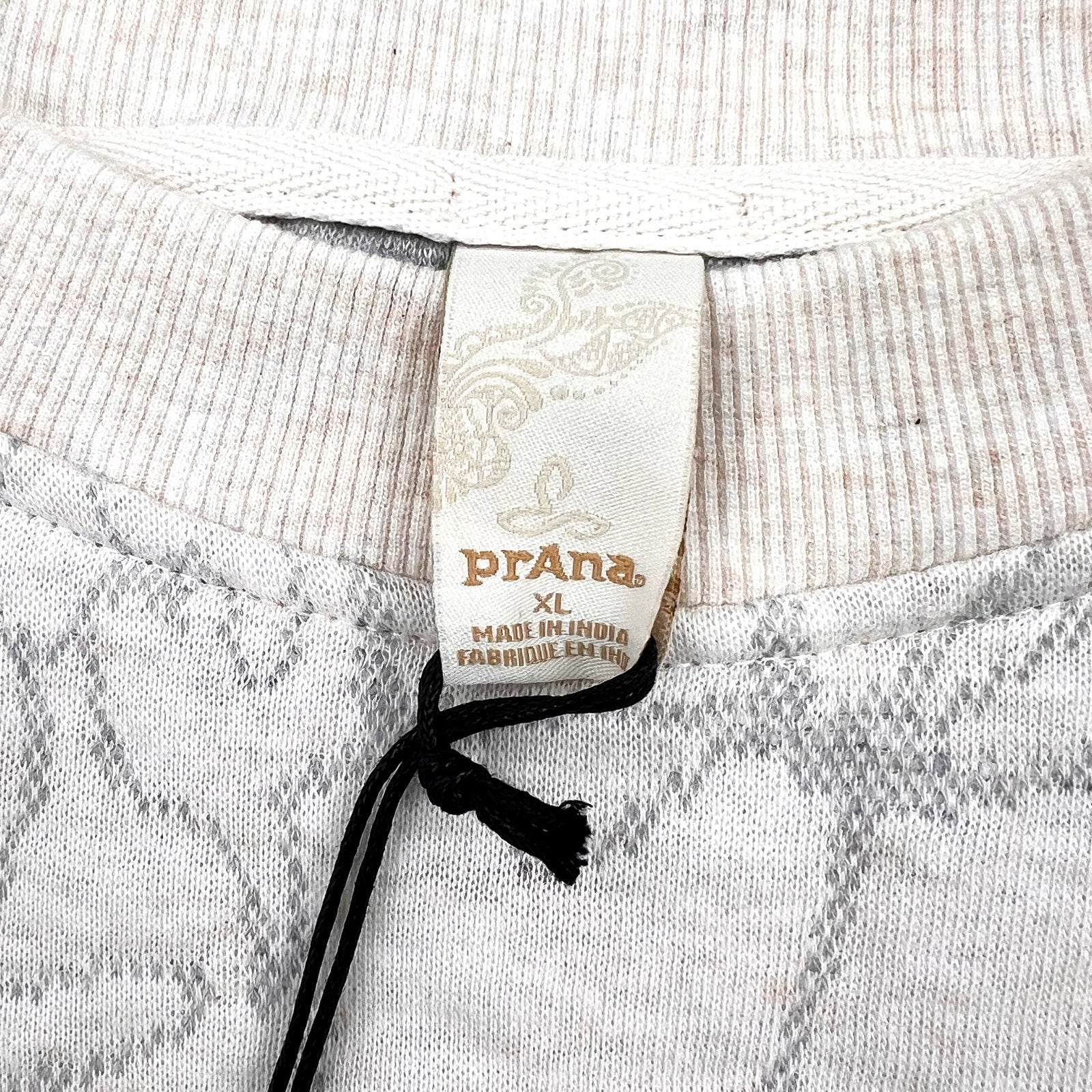 PRANA Women's Carin Pullover Sweatshirt XL Soft White Jacquard Knit NWT
