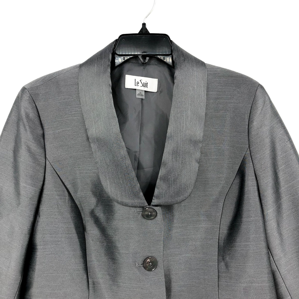 LE SUIT Women's Metallic Peplum Blazer Jacket Size 16 Platinum Gray NWT