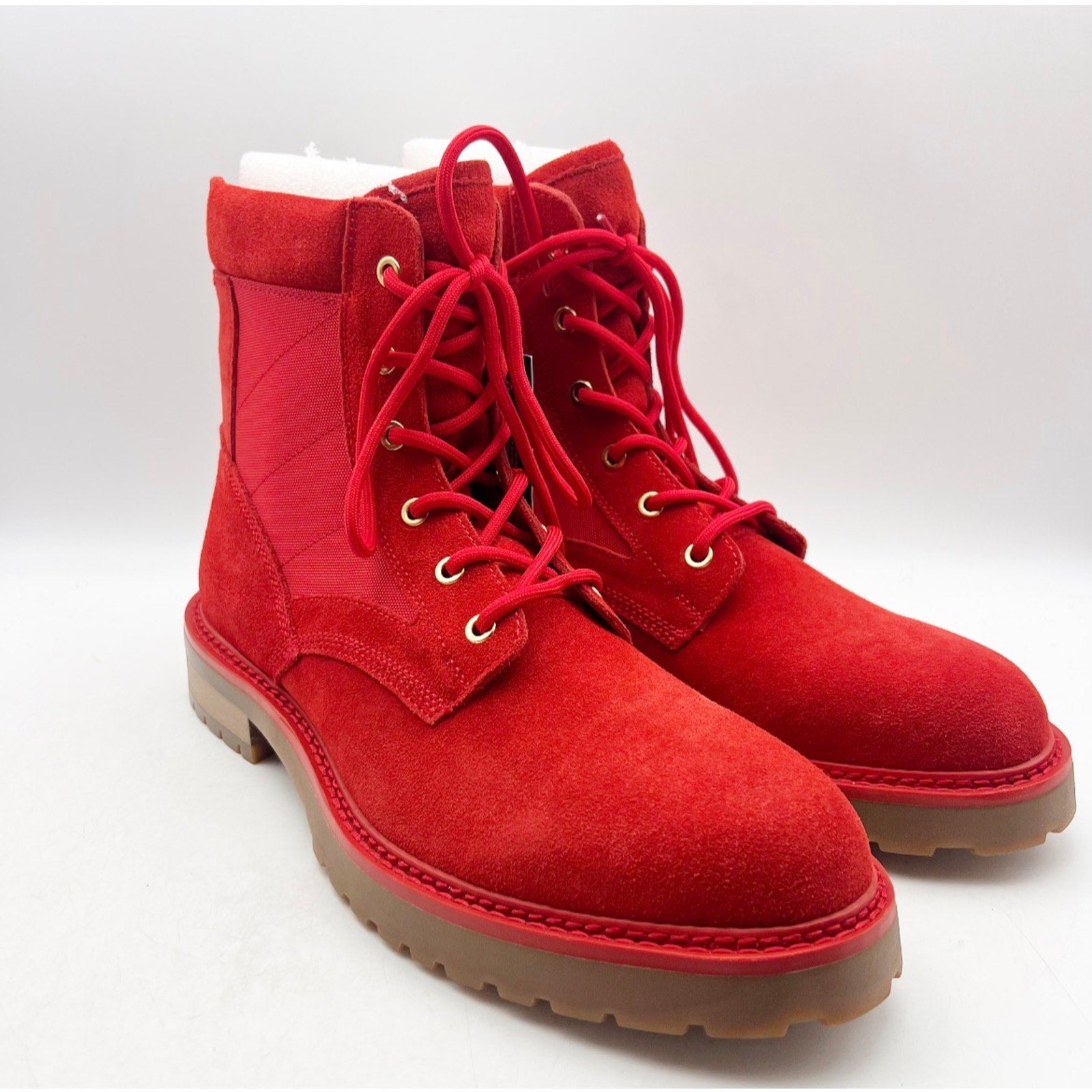 Saint Morta Mens Legion Ankle Combat Boots Size 8 EU 42 Red Gum Suede NIB