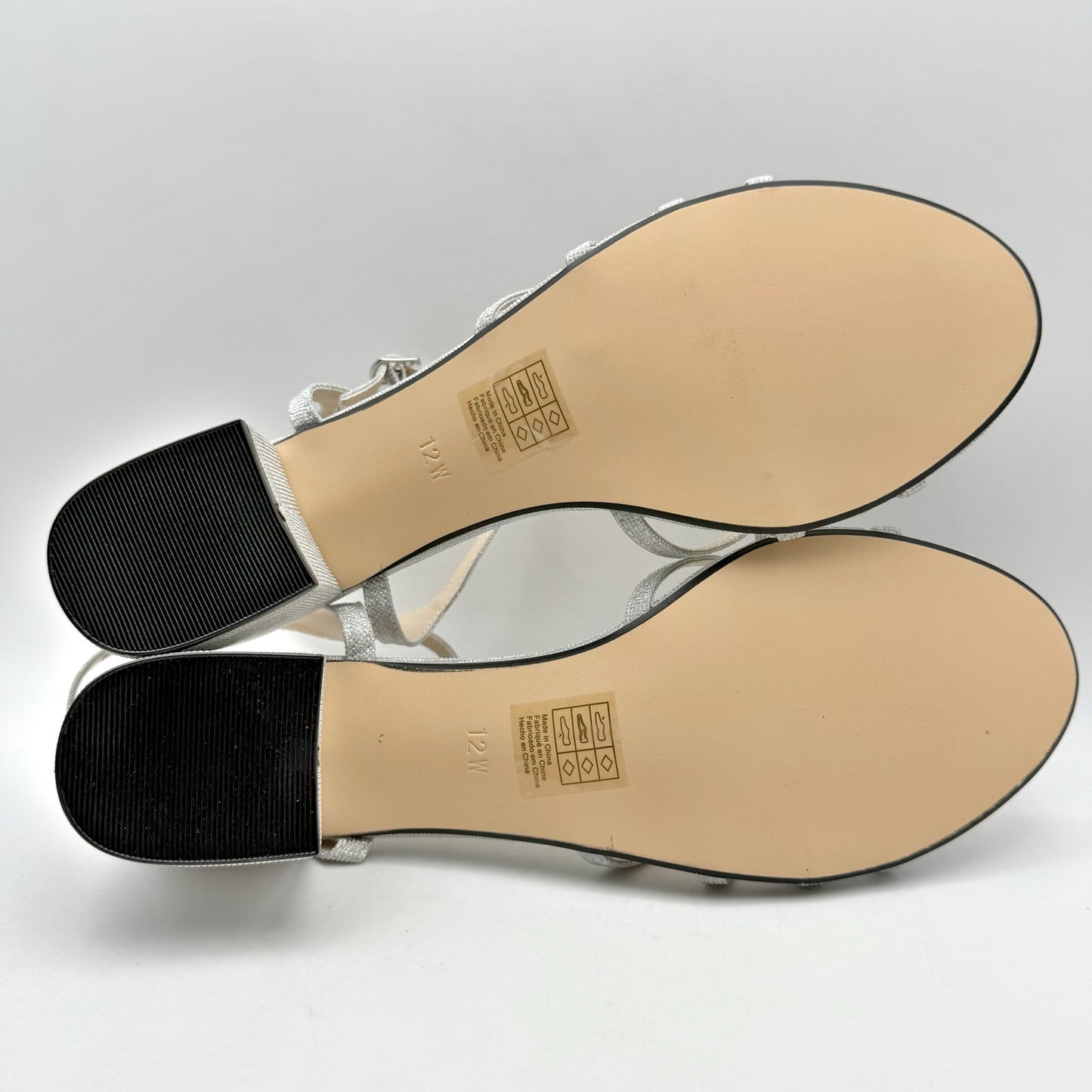 Touch Ups by Benjamin Walk Womens Delilah Sandals US 12 Wide Silver Metallic NIB