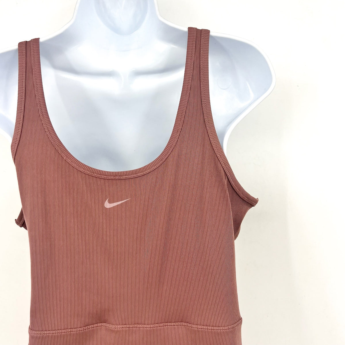 NIKE Women's One Dri-fit Scoop Neck Tank Dress XL Pink Mauve Stretch NWOT