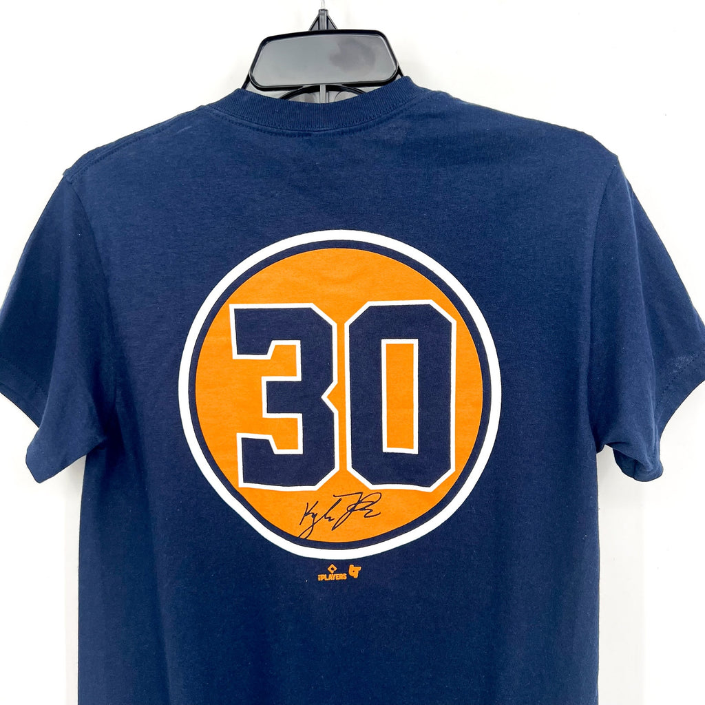 BreakingT Kyle Tucker Slugger Swing Houston Astros T-Shirt Small Navy Blue NWOT