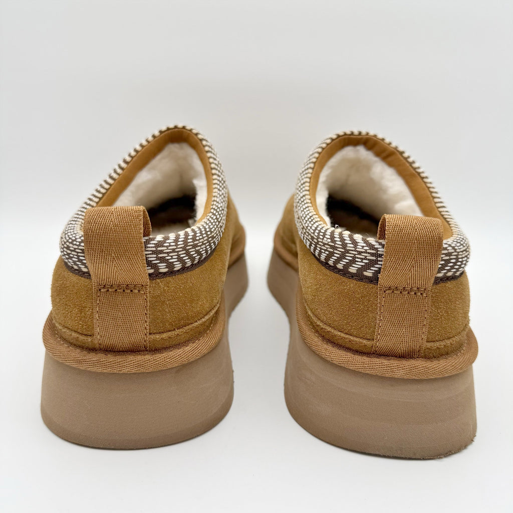 Koolaburra by UGG Womens Burree Platform Slippers US 12 Chestnut Brown Suede NIB