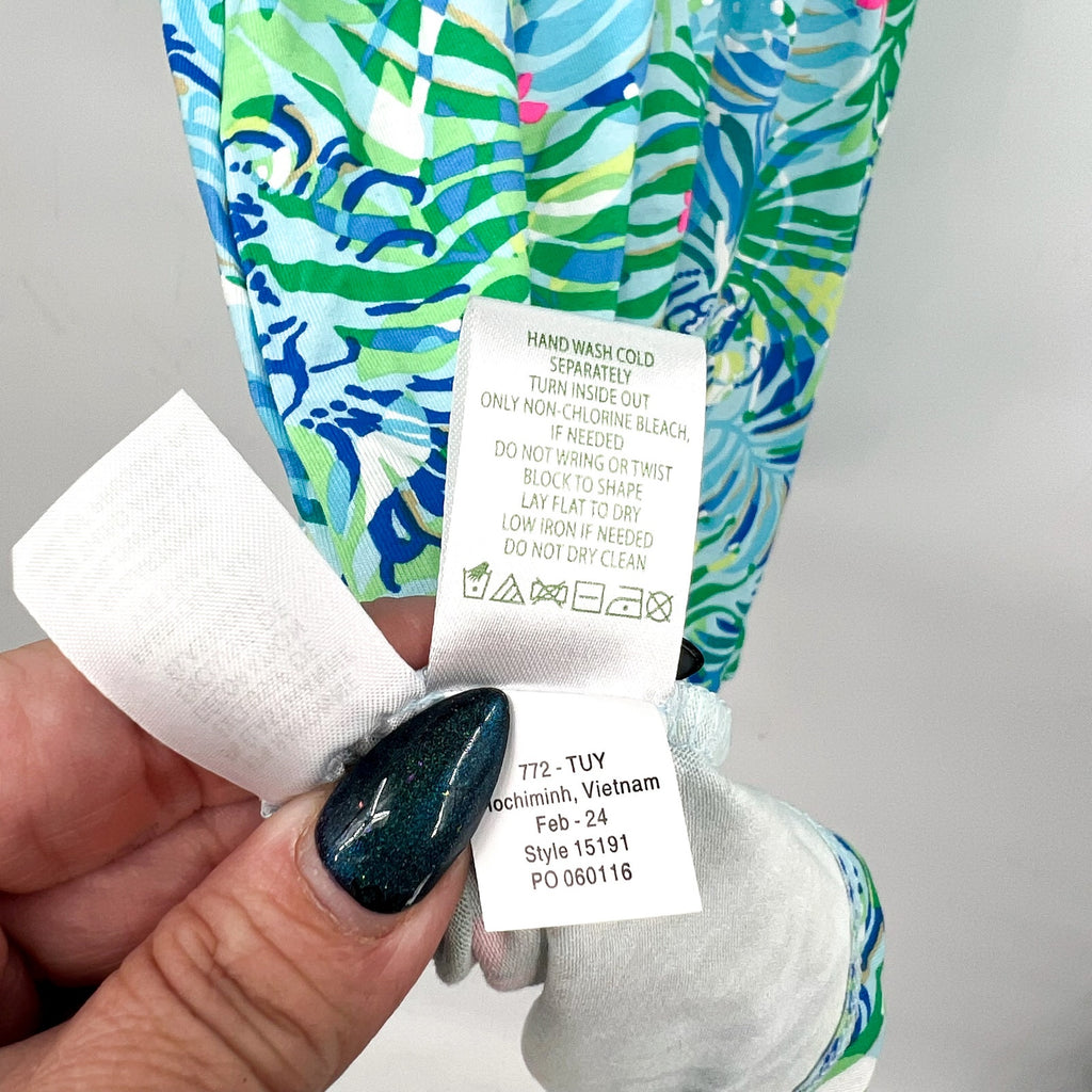 LILLY PULITZER Women's Shirelle Skirted Romper XS Green Via Parigi Lion NWOT