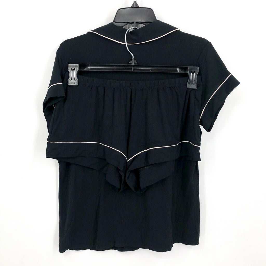 EBERJEY Gisele Relaxed Short PJ Set Medium Black Pink Sorbet TENCEL Modal NWT
