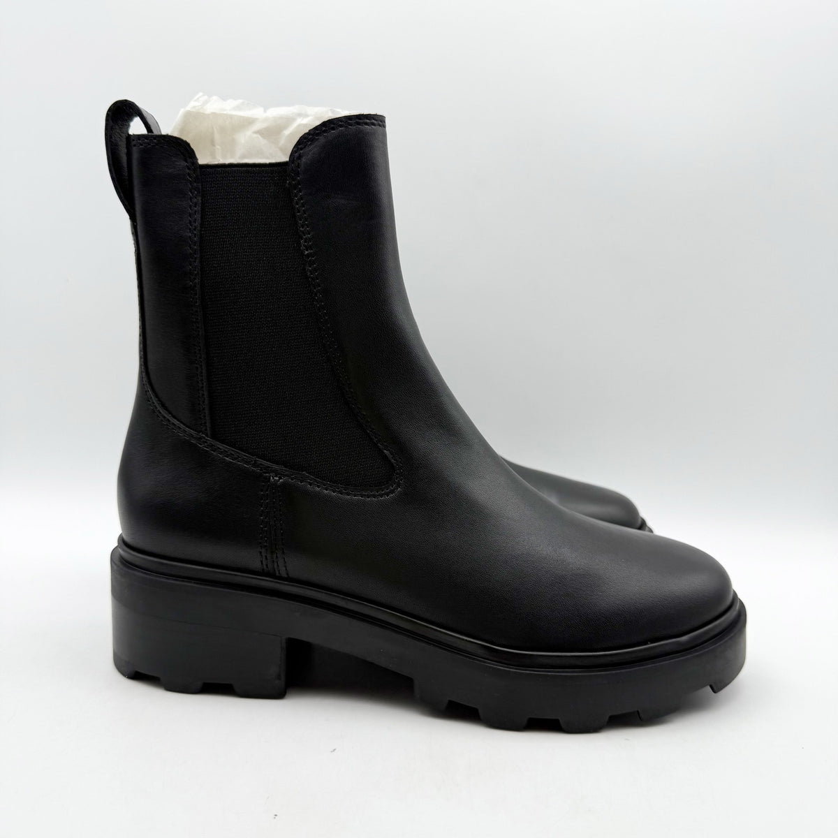 Madewell Womens The Bradley Chelsea Lugsole Boots Size 5.5 Black Leather NWOB